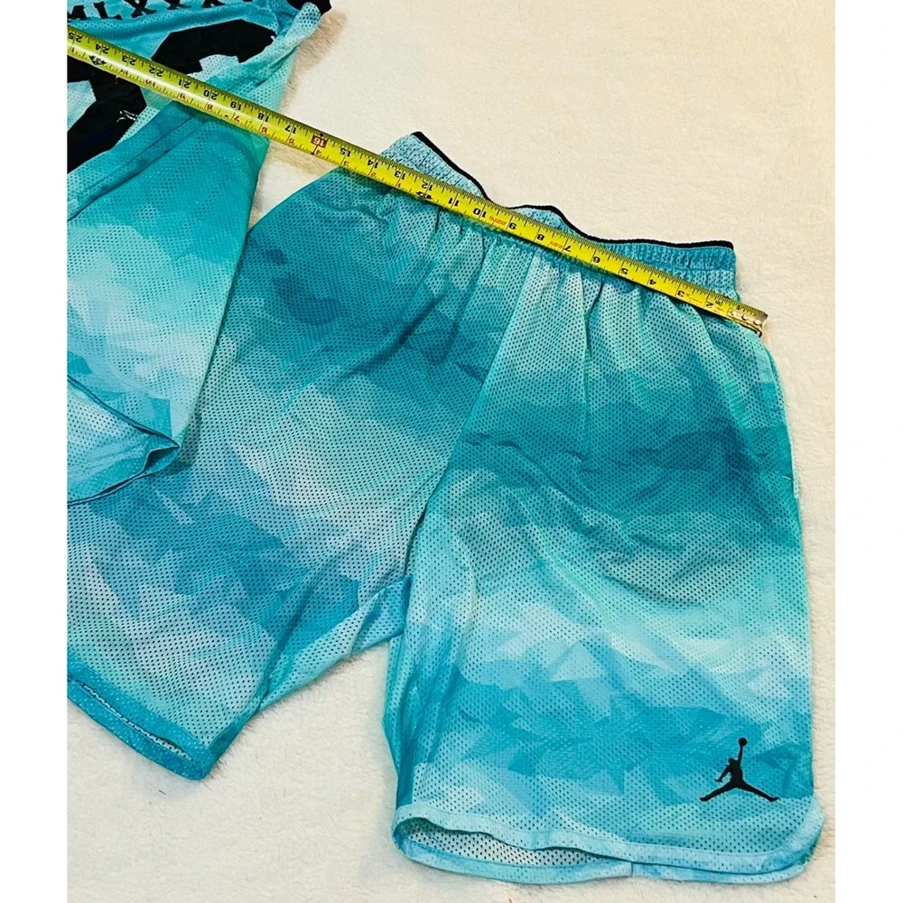 Jordan Mens Basketball Jersey and Shorts Set Teal Blue Mesh 23 MCMLXXXV Size S M